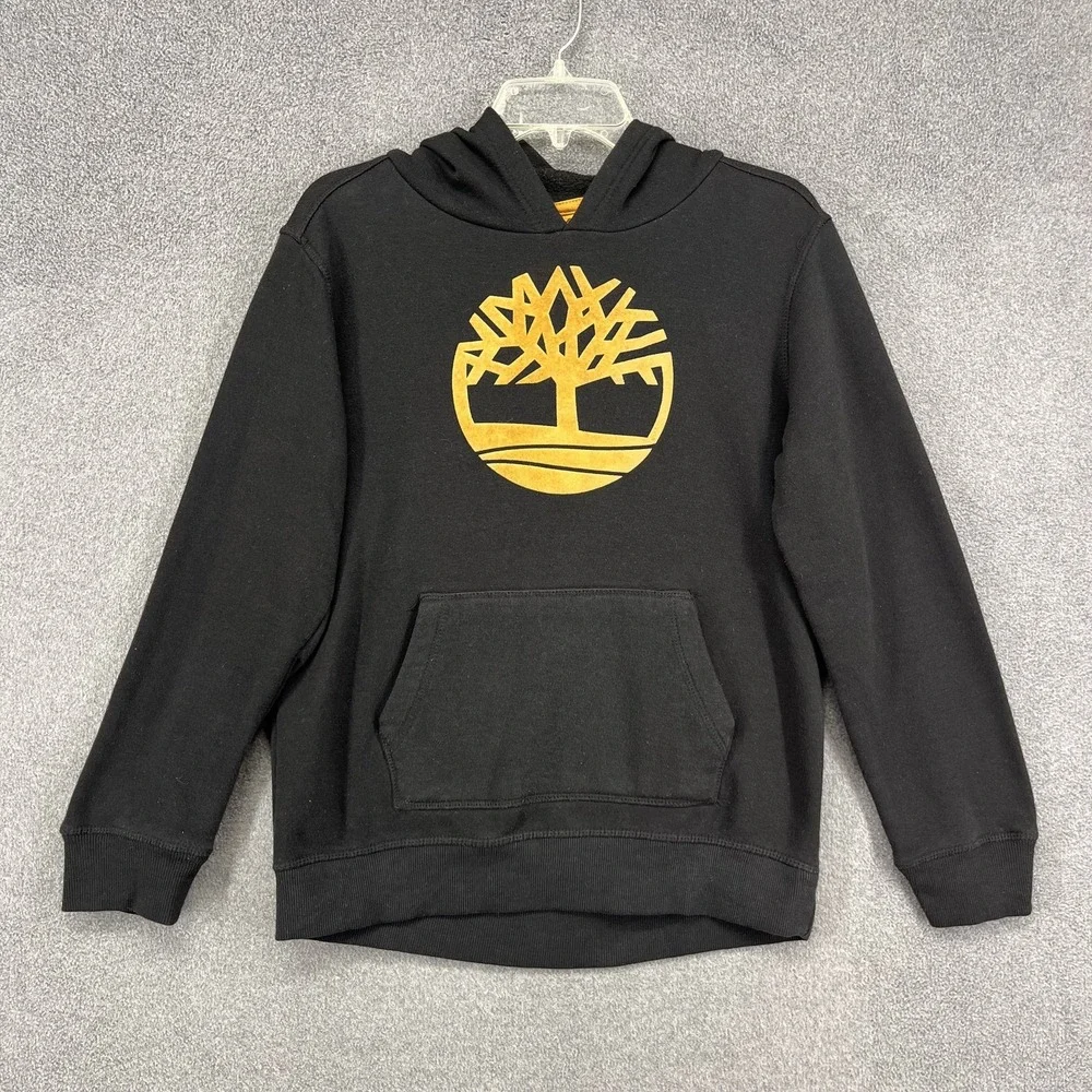 Timberland Black Hoodie Sweatshirt Jogger Pants Set Youth L 14-16 Gold Tree Logo